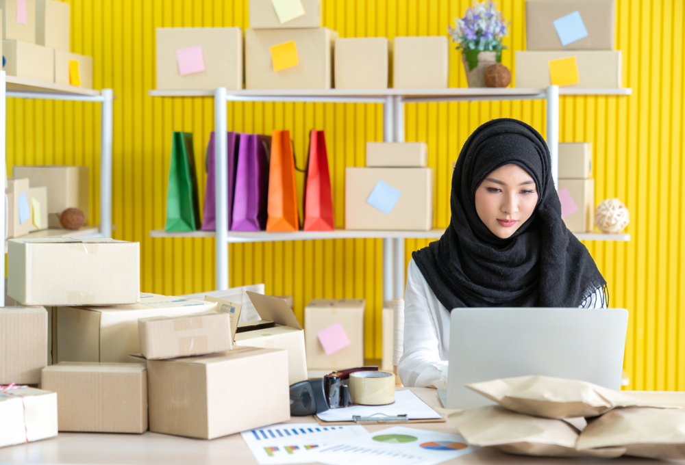 Small business women in hijab